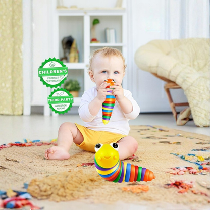 Söktak Eğlenceli, Stres ve Anksiyete giderici Montessori Tırtıl Oyuncağı Renkli