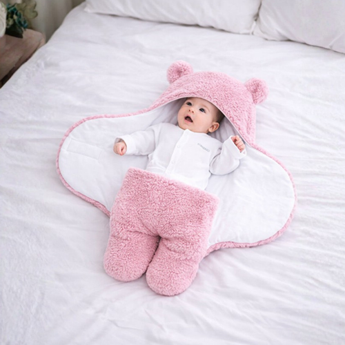 0-12 Ayı Kulaklı Welsoft Dış Kundak Hediyelik Bebek Battaniye